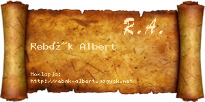 Rebák Albert névjegykártya